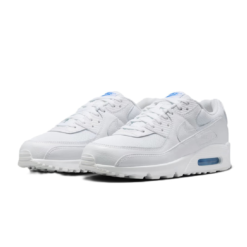 Men's Nike Air Max 90 White/White-Blue Crystal (DM0029 123)