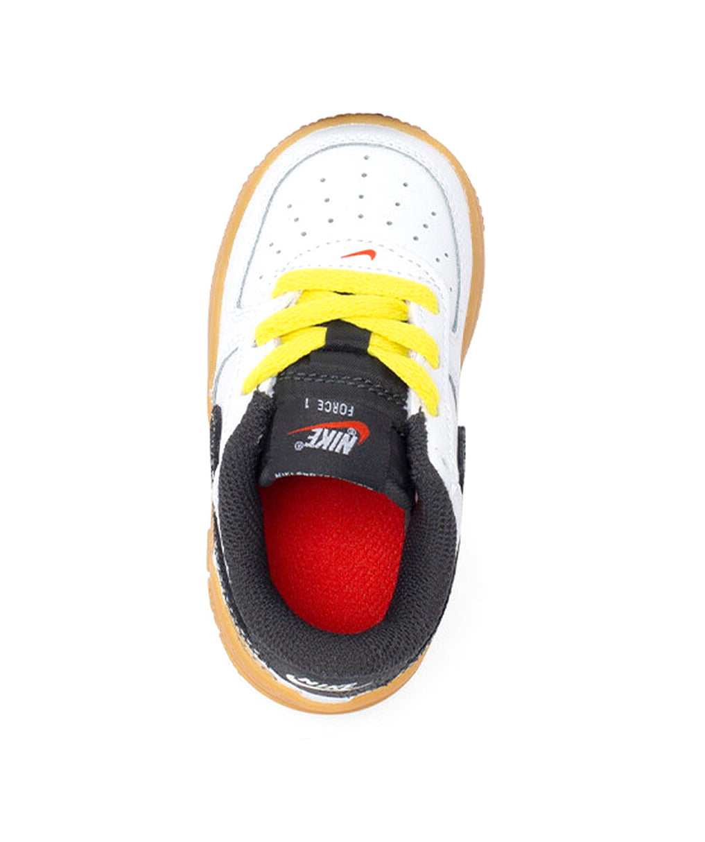 Toddler's Nike Force 1 LV8 White/Anthracite-Yellow Strike (DO5863 100)