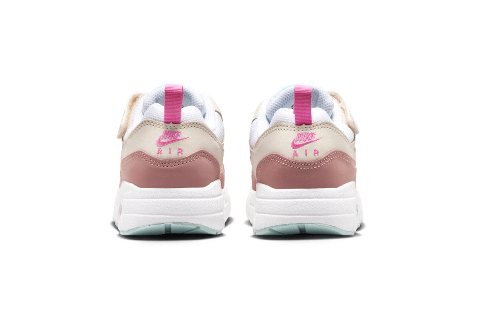 Little Kid's Nike Air Max 1 EasyOn Wht/Rd Strdust-Guava Ice (DZ3308 101)