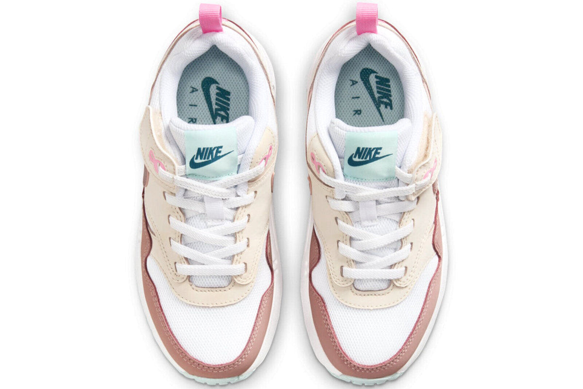 Little Kid's Nike Air Max 1 EasyOn Wht/Rd Strdust-Guava Ice (DZ3308 101)