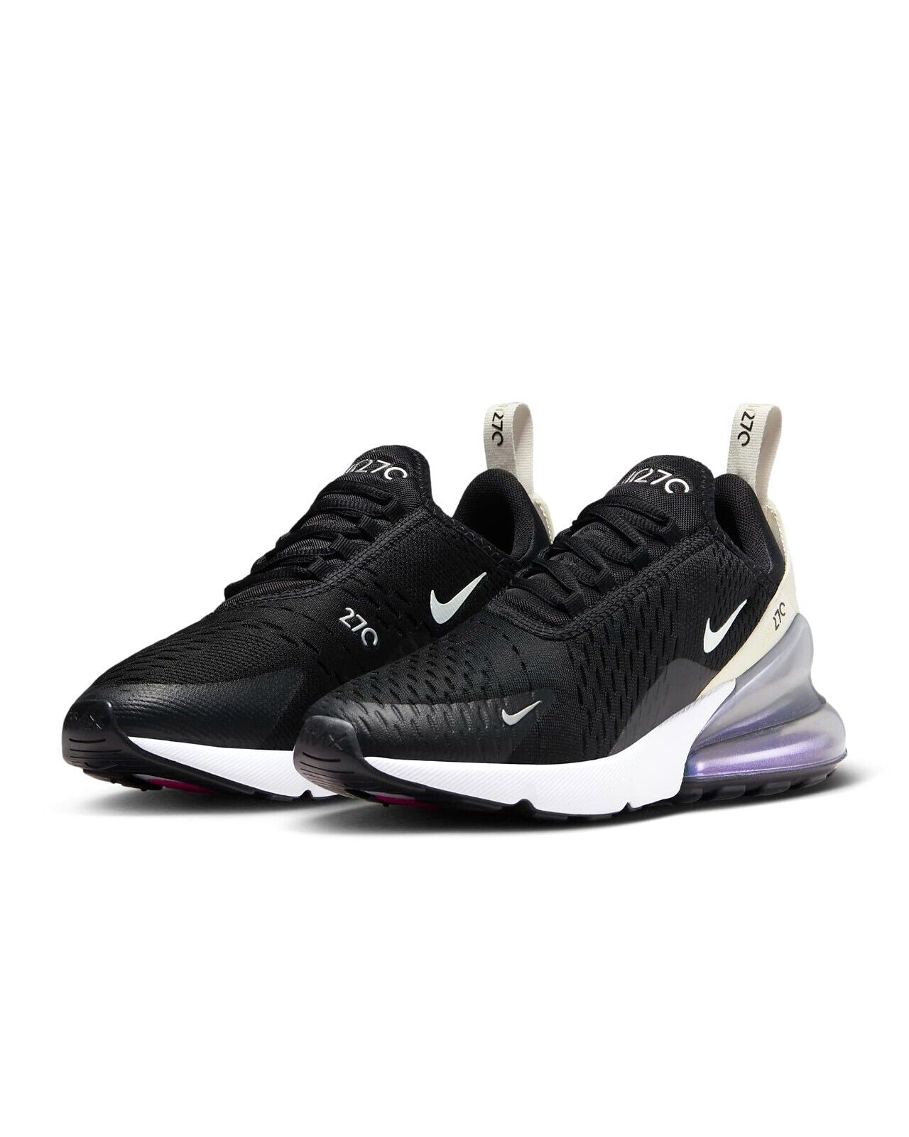 Women's Nike Air Max 270 Black/Metallic Silver-Phantom (DZ7736 002)