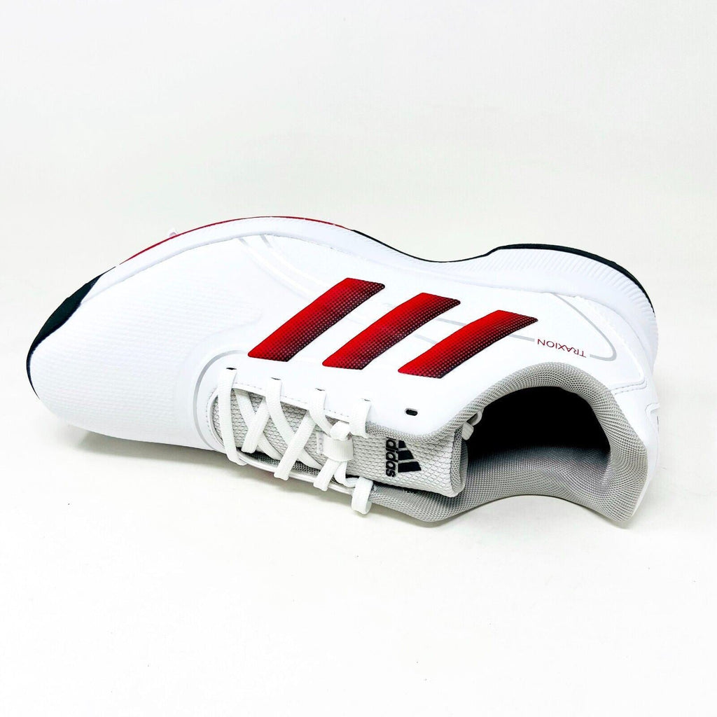 Adidas Traxion Lite Max White Black Red Mens Wide Waterproof Golf Shoes GV9674