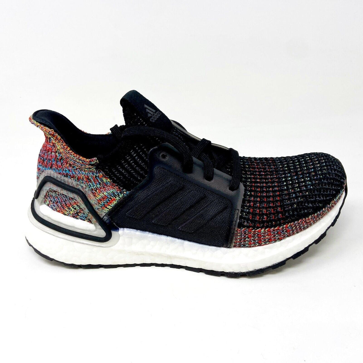 Adidas UltraBoost 19 Black Multi Color Rainbow Mens 4 Womens 5 Running B37706
