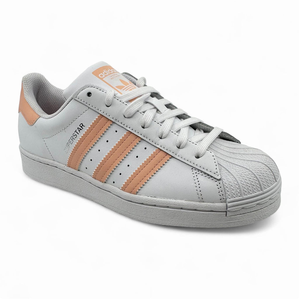 Adidas Superstar White Haze Coral Kids Size 7 Athletic Sneaker