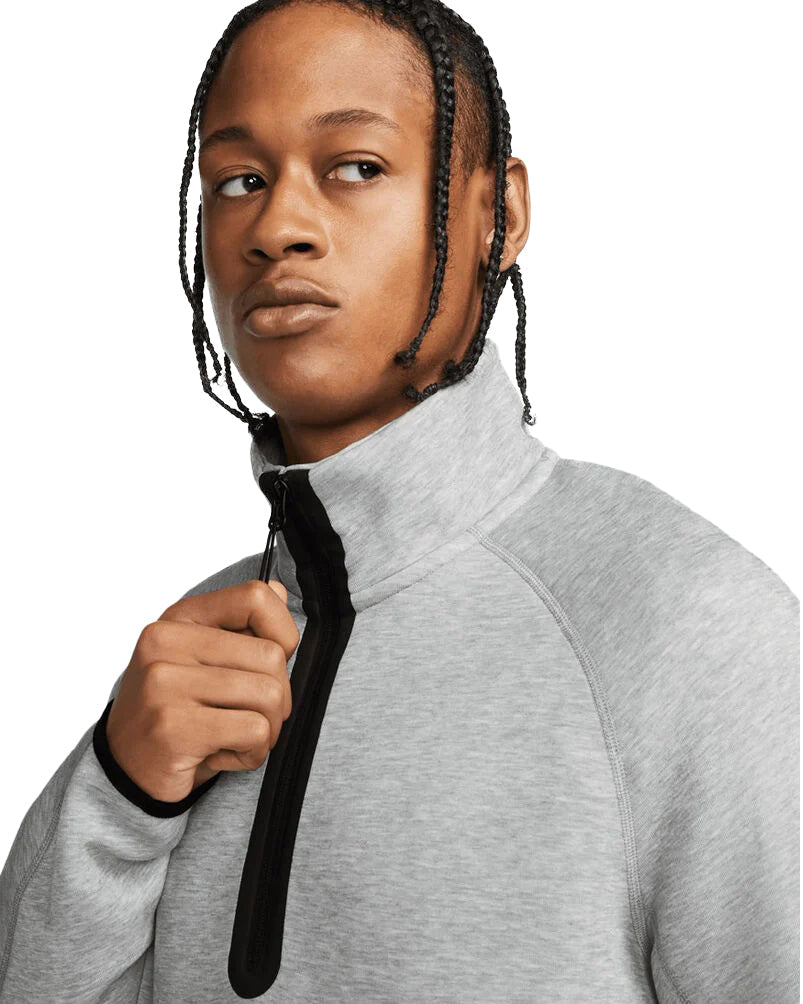 Men's Nike Sportswear Drk Gry Matte Slvr Tech Fleece Half Zip Sweatshirt