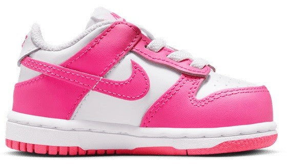Toddler's Nike Dunk Low White/Laser Fuchsia (FB9107 102)