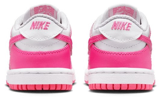 Toddler's Nike Dunk Low White/Laser Fuchsia (FB9107 102)