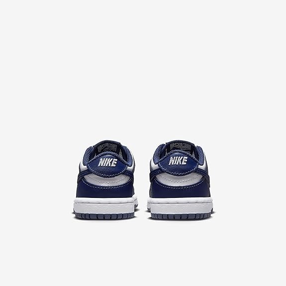 Toddler's Nike Dunk Low White/Midnight Navy-White (FB9107 116)