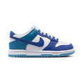 Big Kid's Nike Dunk Low White/Game Royal-Dutch Blue (FB9109 130)