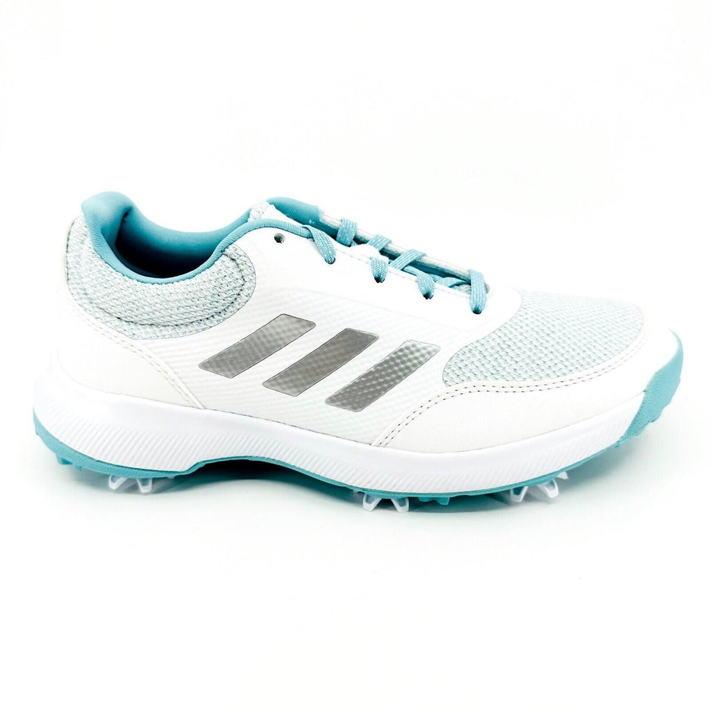 Adidas Tech Response 2.0 White Silver Blue Womens Spike Golf Shoes FW6323