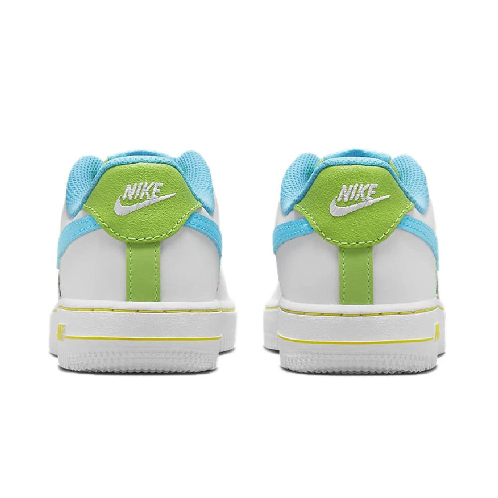 Little Kid's Nike Force 1 LV8 BP White/Baltic Blue-Action Green (FJ4807 100)