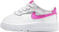 Toddler's Nike Force 1 Low EasyOn White/Laser Fuchsia (FN0236 102)