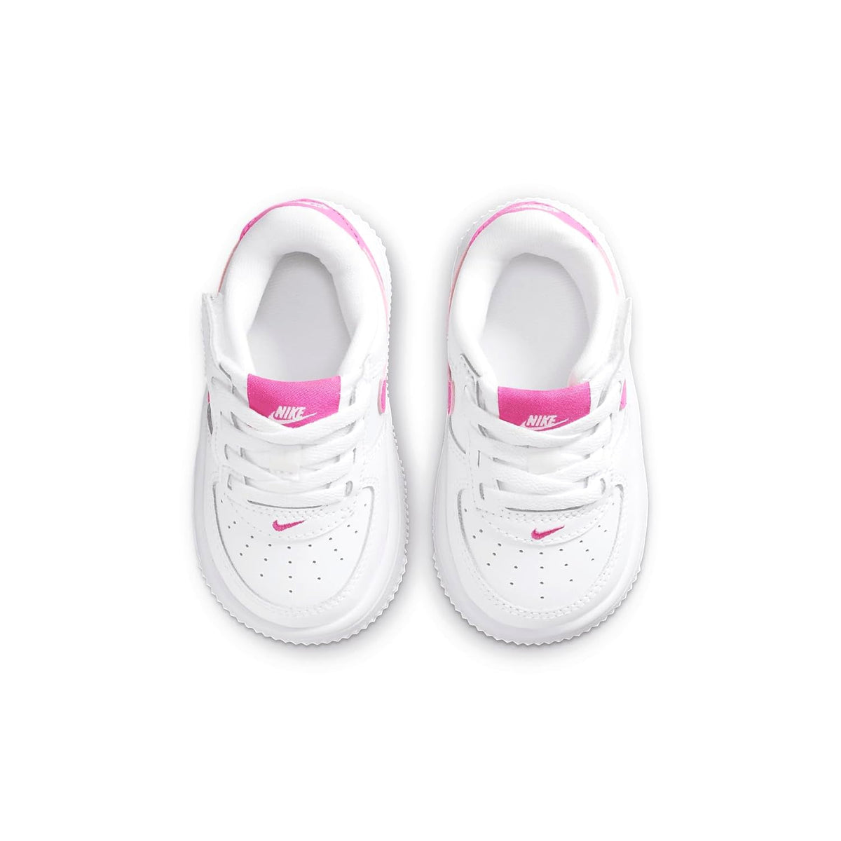 Toddler's Nike Force 1 Low EasyOn White/Laser Fuchsia (FN0236 102)