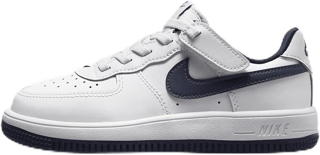 Little Kid's Nike Force 1 Low Easyon White/Midnight Navy (FN0237 104)