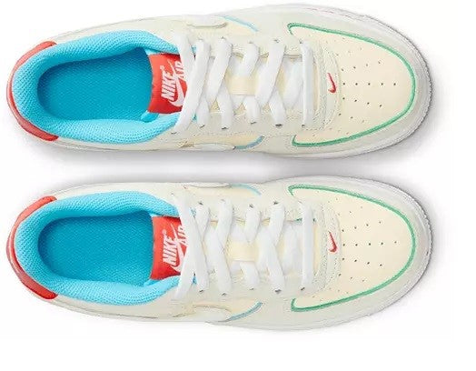 Big Kid's Nike Air Force 1 LV8 2 BG Pale Ivry/Wt-Picante Rd (FQ8350 110)