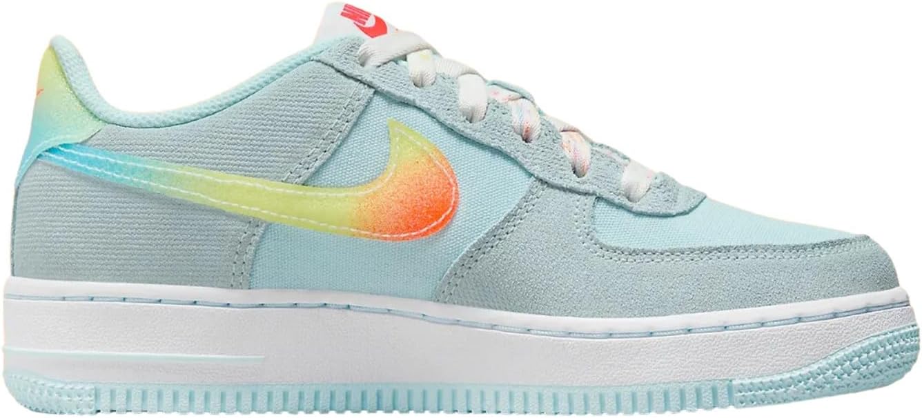 Big Kid's Nike Air Force 1 BG Glacier Blue/Total Orange (HF4782 474)
