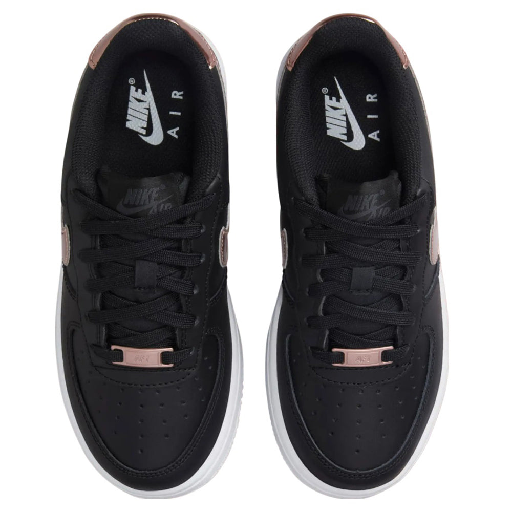 Grade School Nike Air Force 1 SE Black/MTLC Red Bronze-White (HF5482 001)