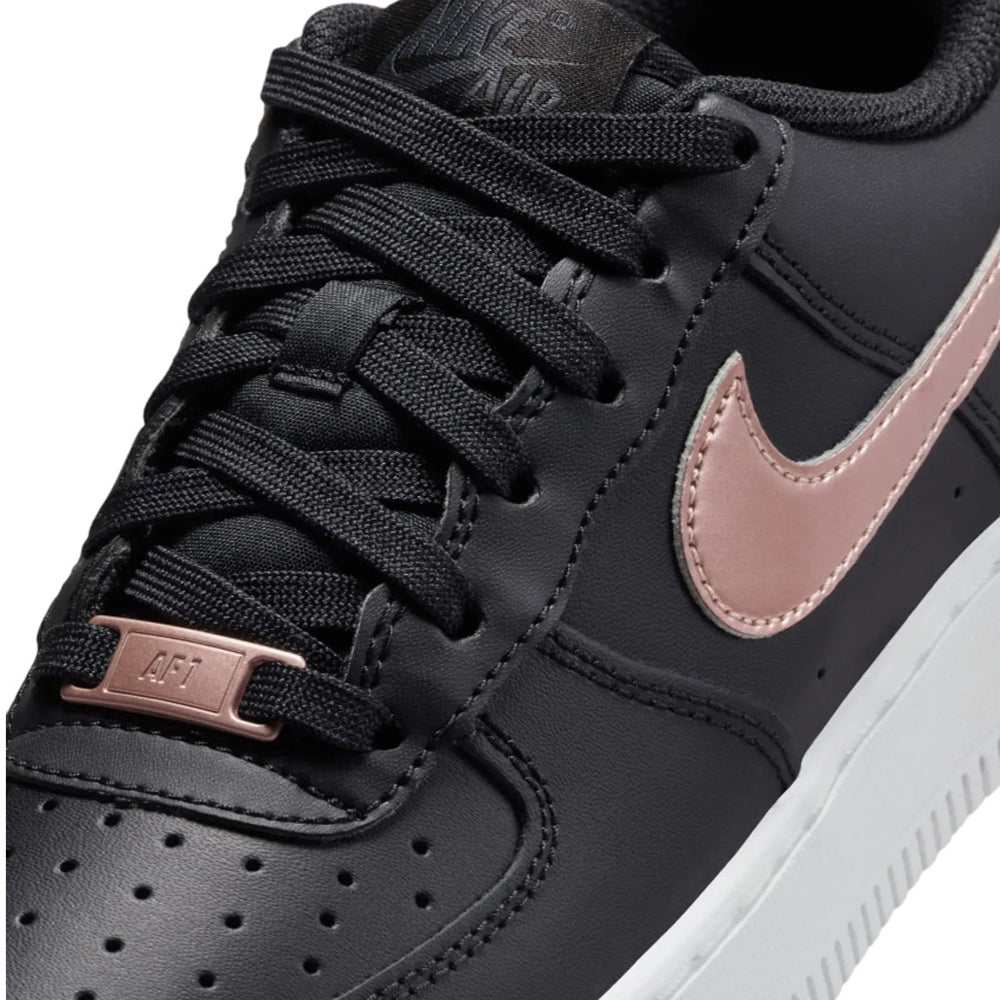 Grade School Nike Air Force 1 SE Black/MTLC Red Bronze-White (HF5482 001)