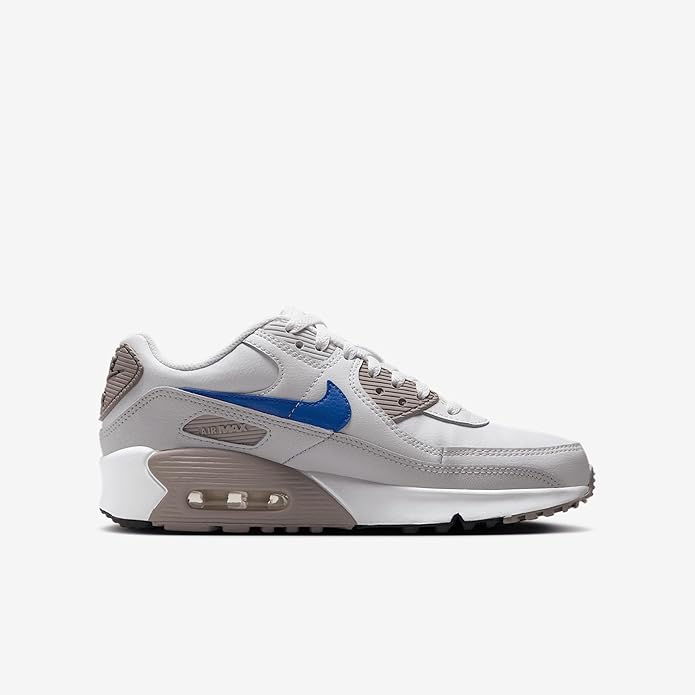 Big Kid's Nike Air Max 90 White/Racer Blue-College Grey (HF6358 105)