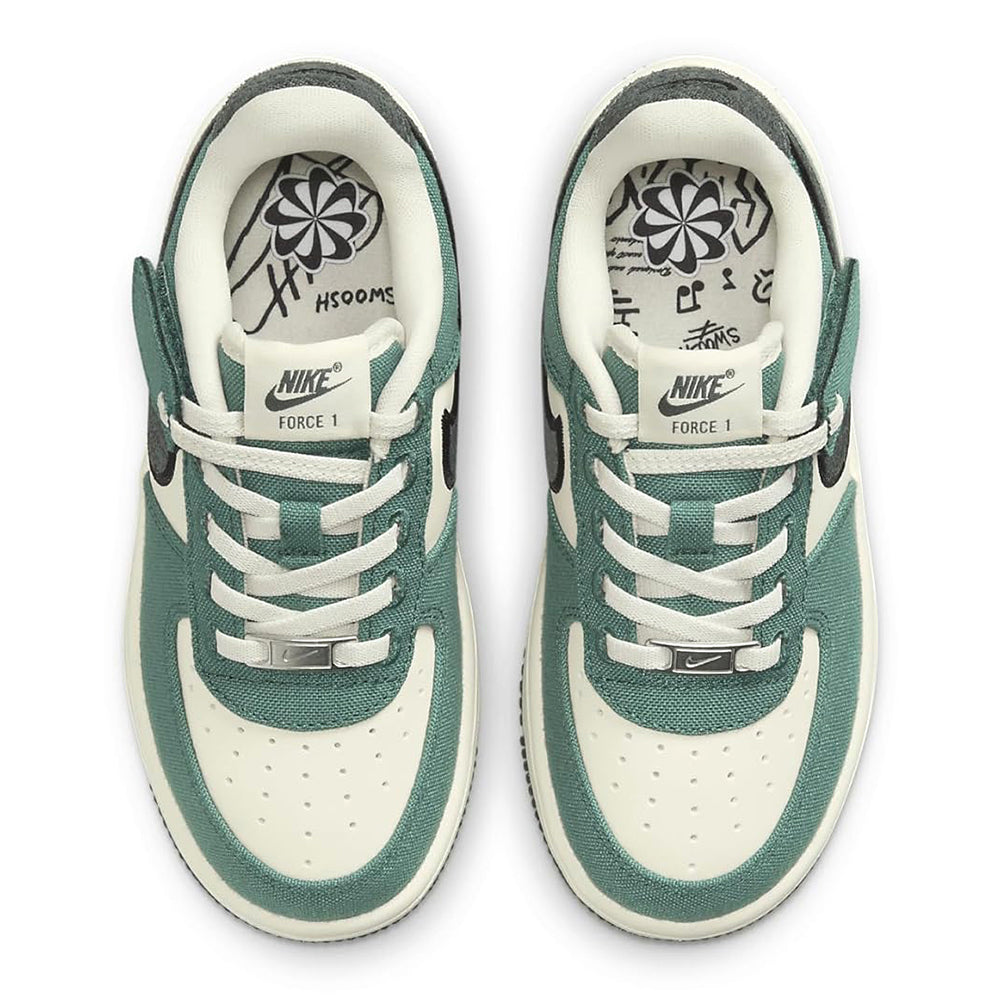 Preschool Nike Air Force 1 Low EasyOn LV8 3 Coconut Milk/Vintage Green (HJ4293 100)