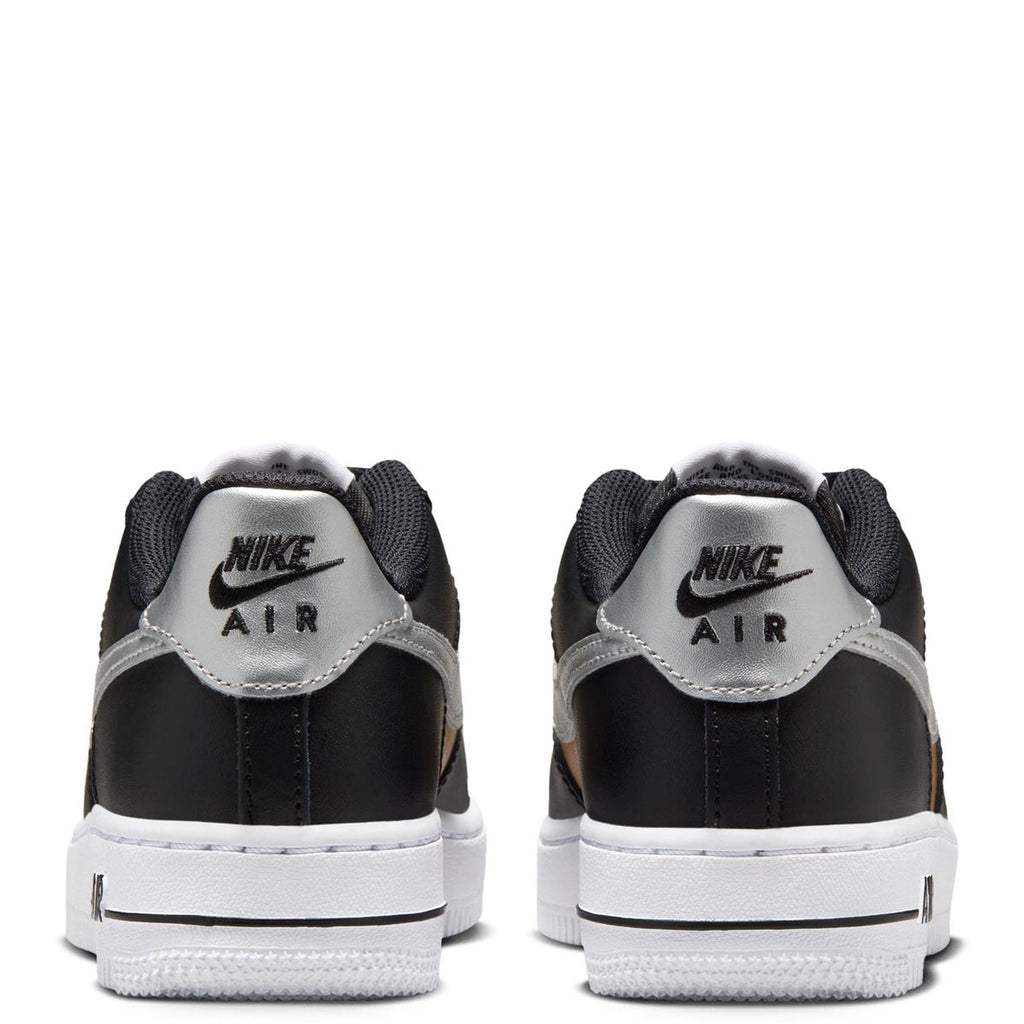 Big Kid's Nike Force 1 BG Black/Metallic Silver-White (HV0937 010)