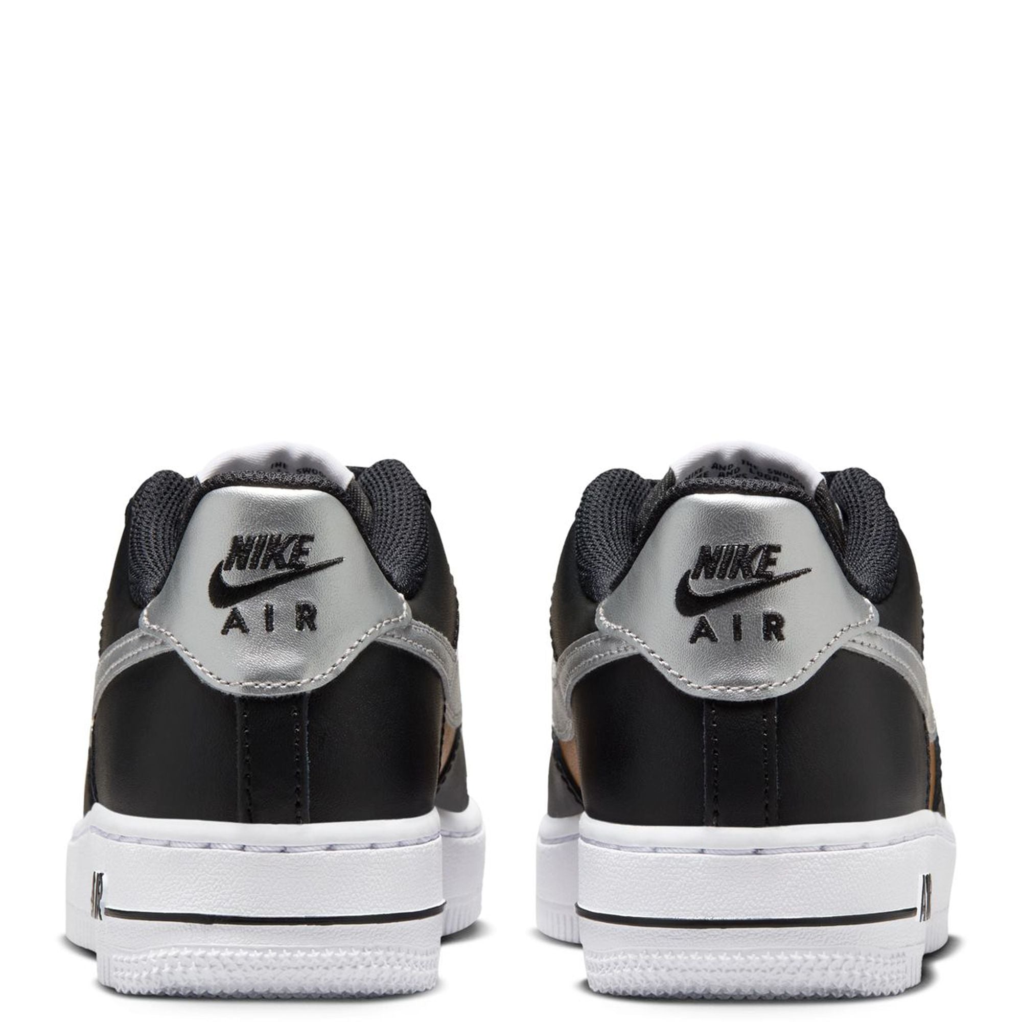 Big Kid's Nike Force 1 BG Black/Metallic Silver-White (HV0937 010)