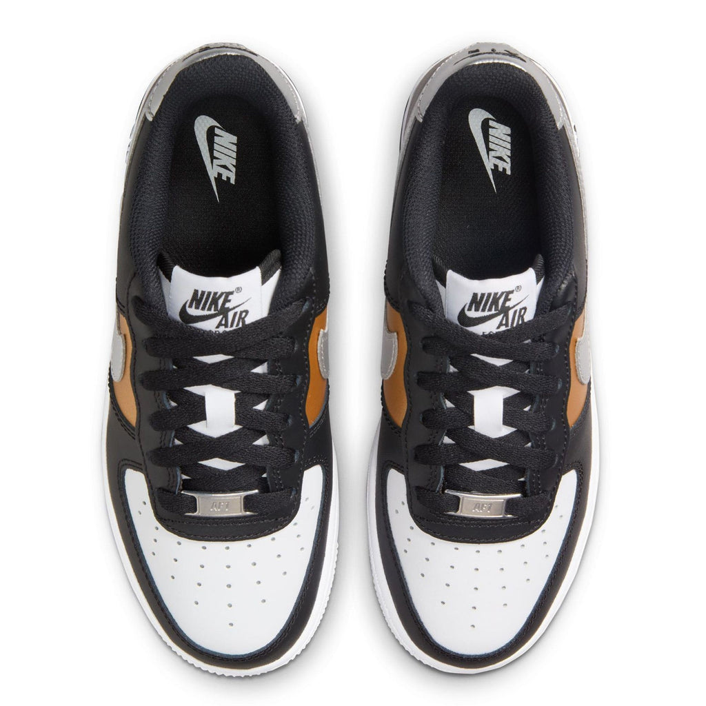 Big Kid's Nike Force 1 BG Black/Metallic Silver-White (HV0937 010)