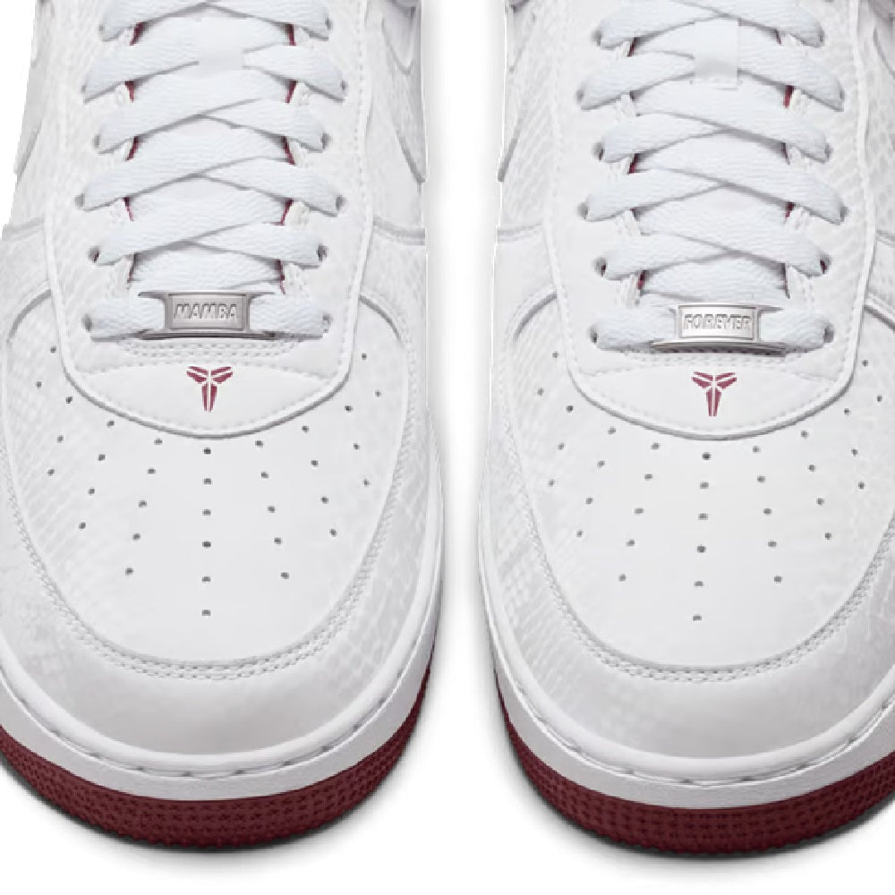 Men's Nike Kobe Air Force 1 Low "Lower Merion" Wht/Team Red (IB0018 101)