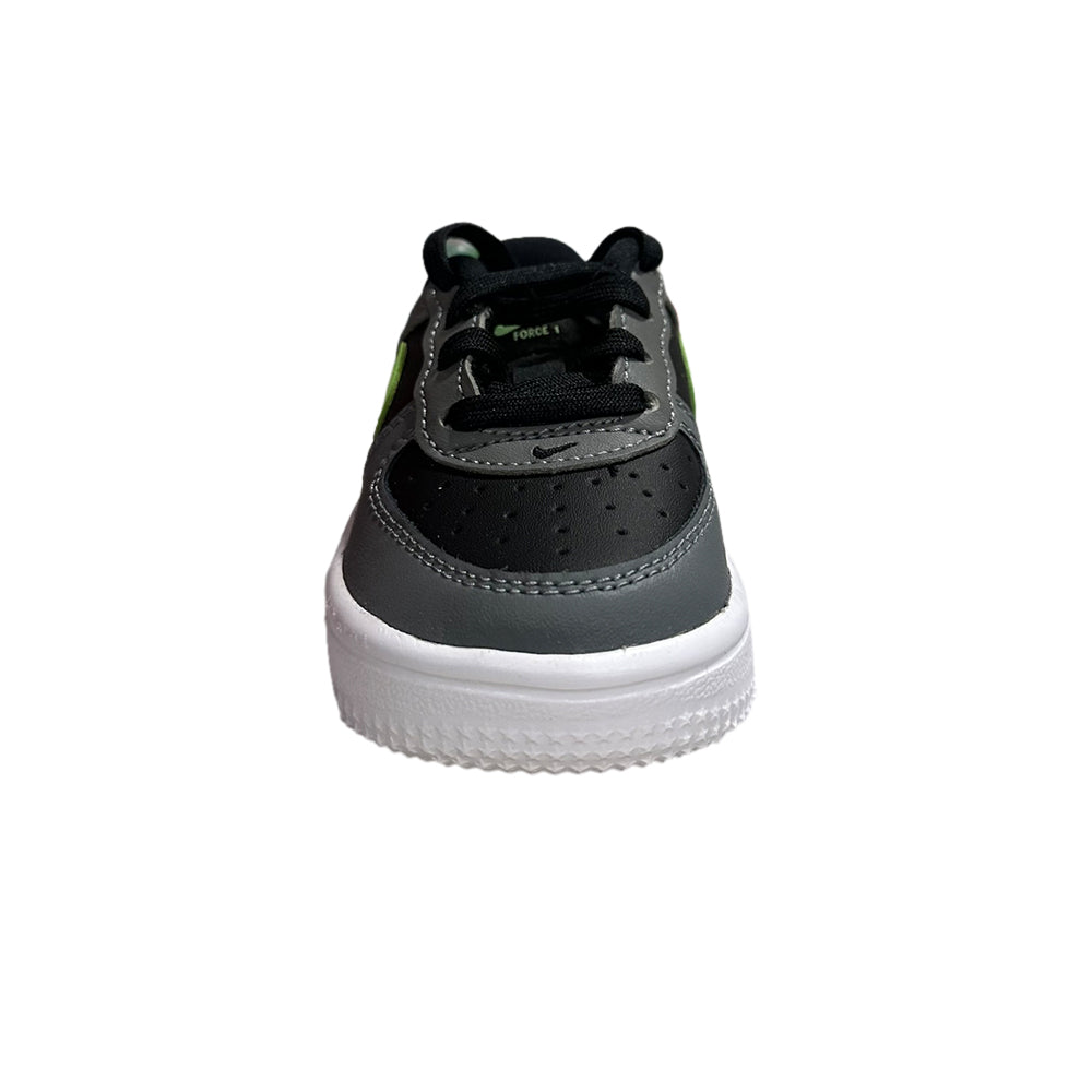 Toddler's Nike Force 1 Low Lace Black/Lime Blast-Smoke Grey (IF1674 003)