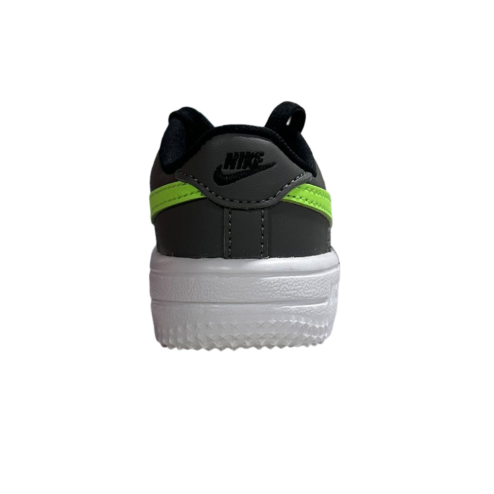 Toddler's Nike Force 1 Low Lace Black/Lime Blast-Smoke Grey (IF1674 003)