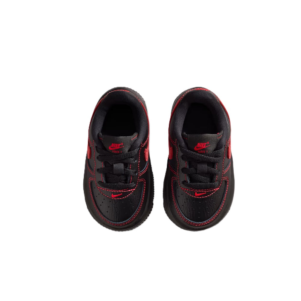 Toddler's Nike Force 1 Low LV8 3 Lace Black/University Red-Black (IM7995 001)