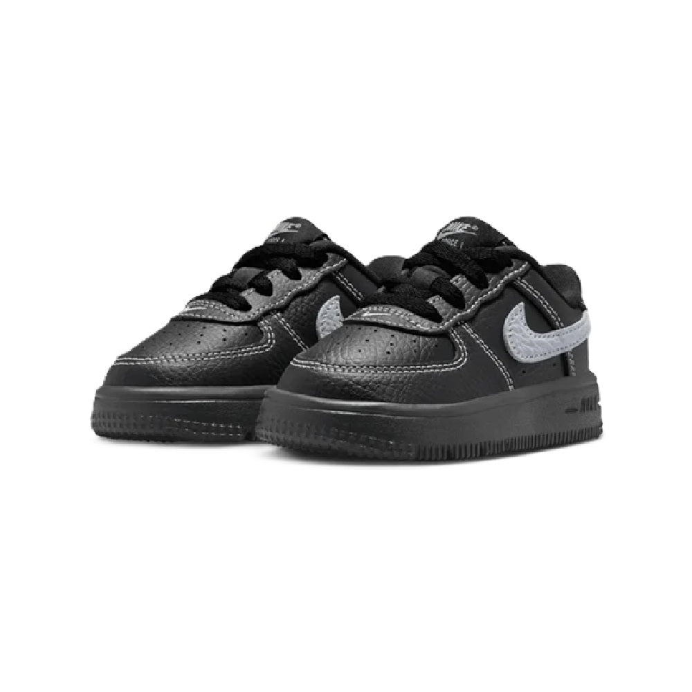 Toddler's Nike Force 1 Low LV8 3 Lace Black/Wolf Grey-Black (IM7995 003)