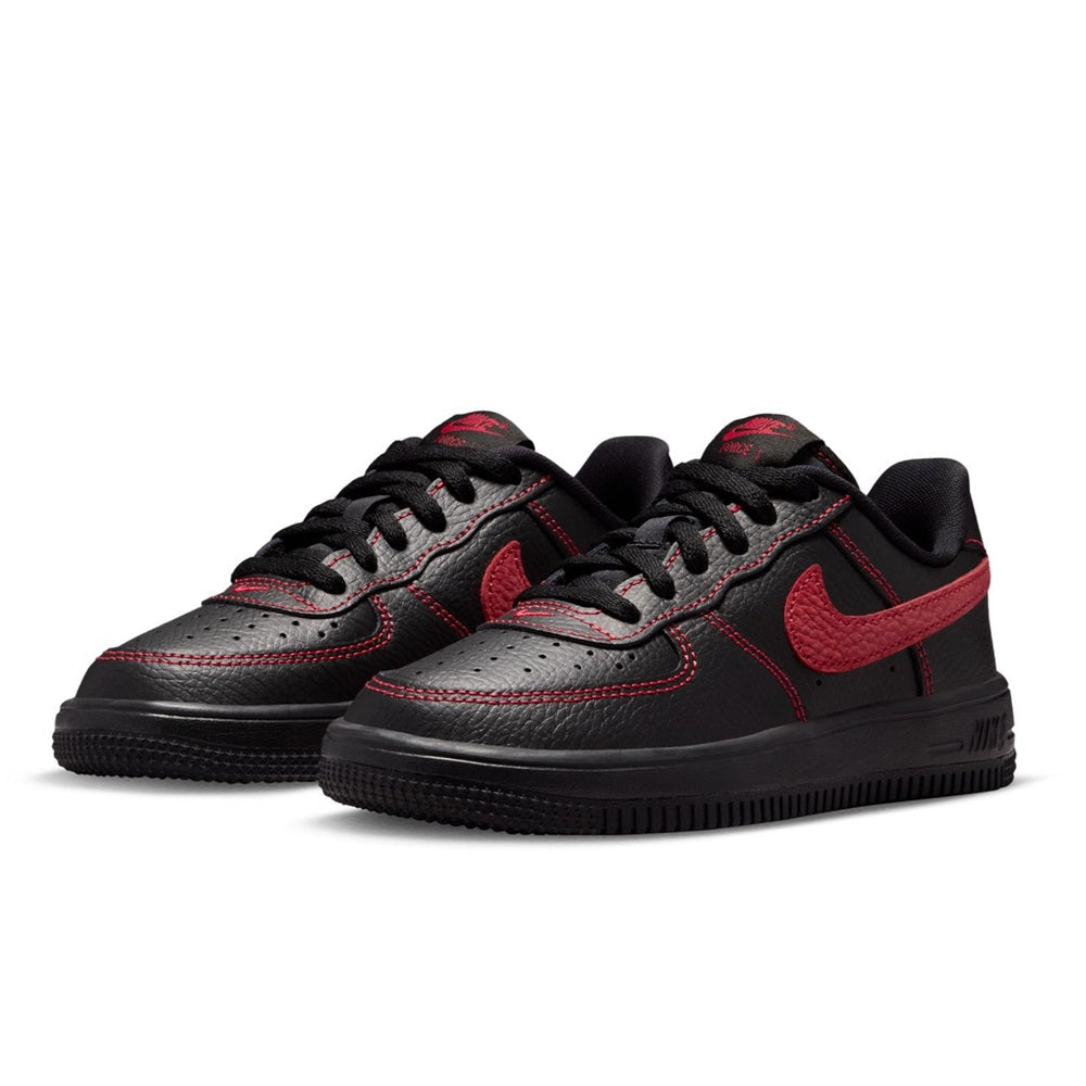 Little Kid's Nike Force 1 Low LV8 3 Lace Blk/University Red (IM7997 001)
