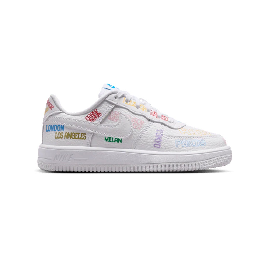 Little Kid's Nike Force 1 Low LV8 3 "World Tour" White/White (IO9733 100)
