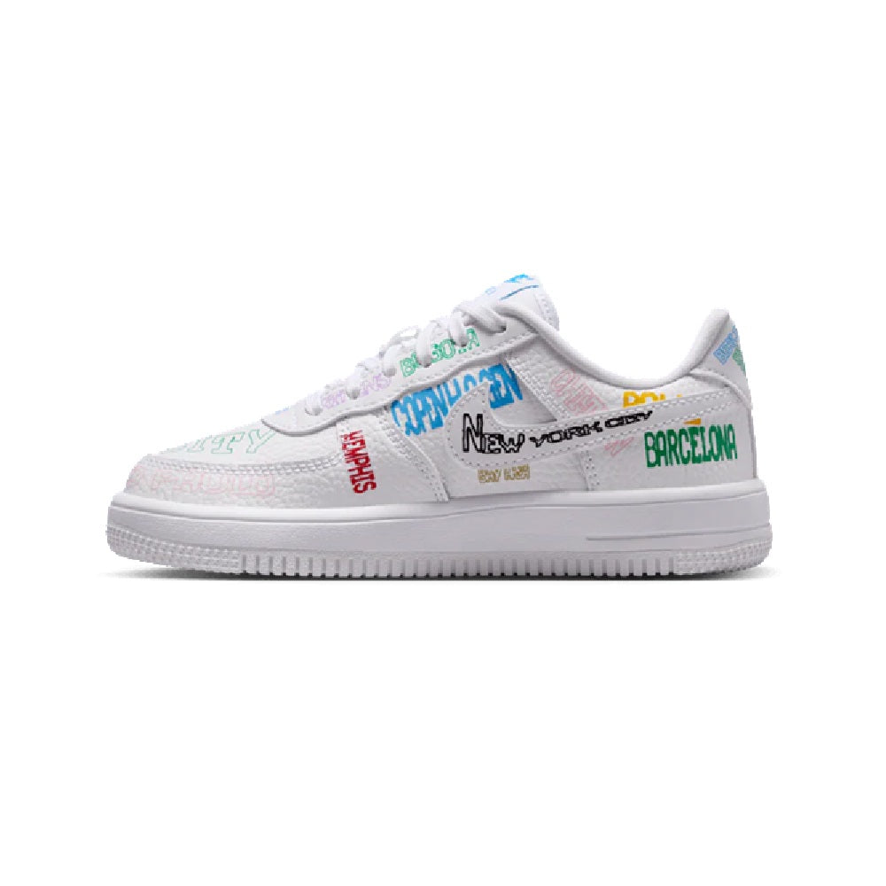 Little Kid's Nike Force 1 Low LV8 3 "World Tour" White/White (IO9733 100)