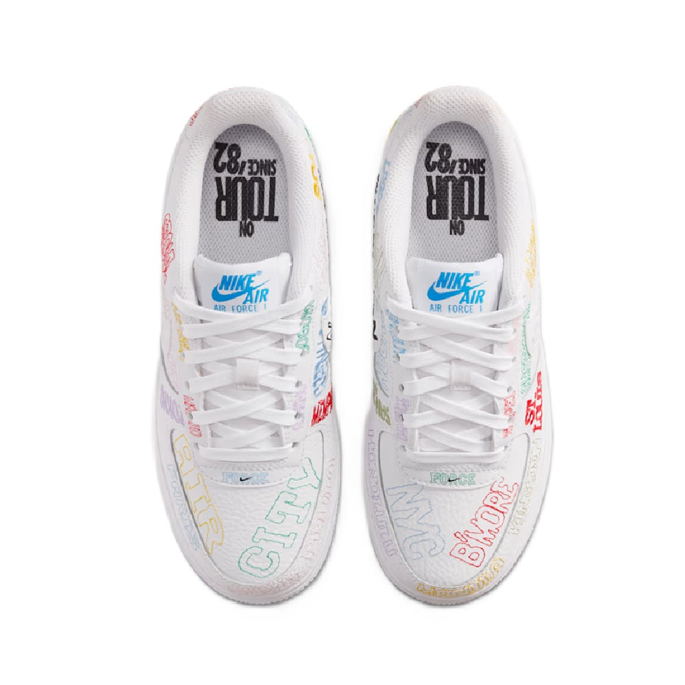 Big Kid's Nike Air Force 1 LV8 3 "World Tour" White/White (IO9739 100)