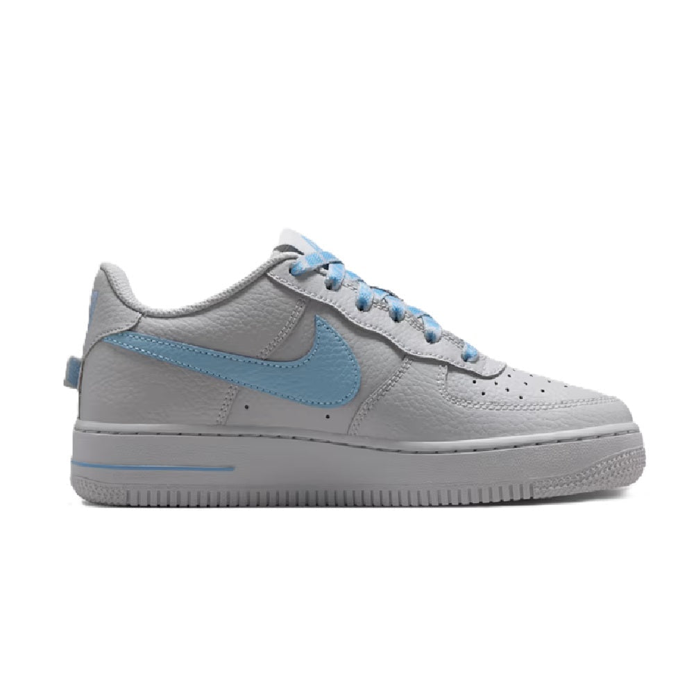 Big Kid's Nike Air Force 1 Low Js Wolf Grey/Work Blue (IR0270 004)