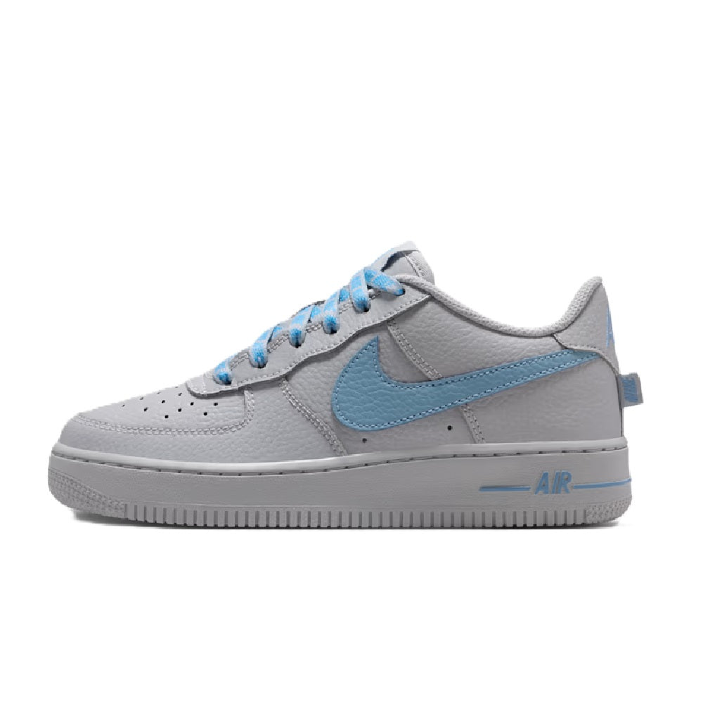 Big Kid's Nike Air Force 1 Low Js Wolf Grey/Work Blue (IR0270 004)