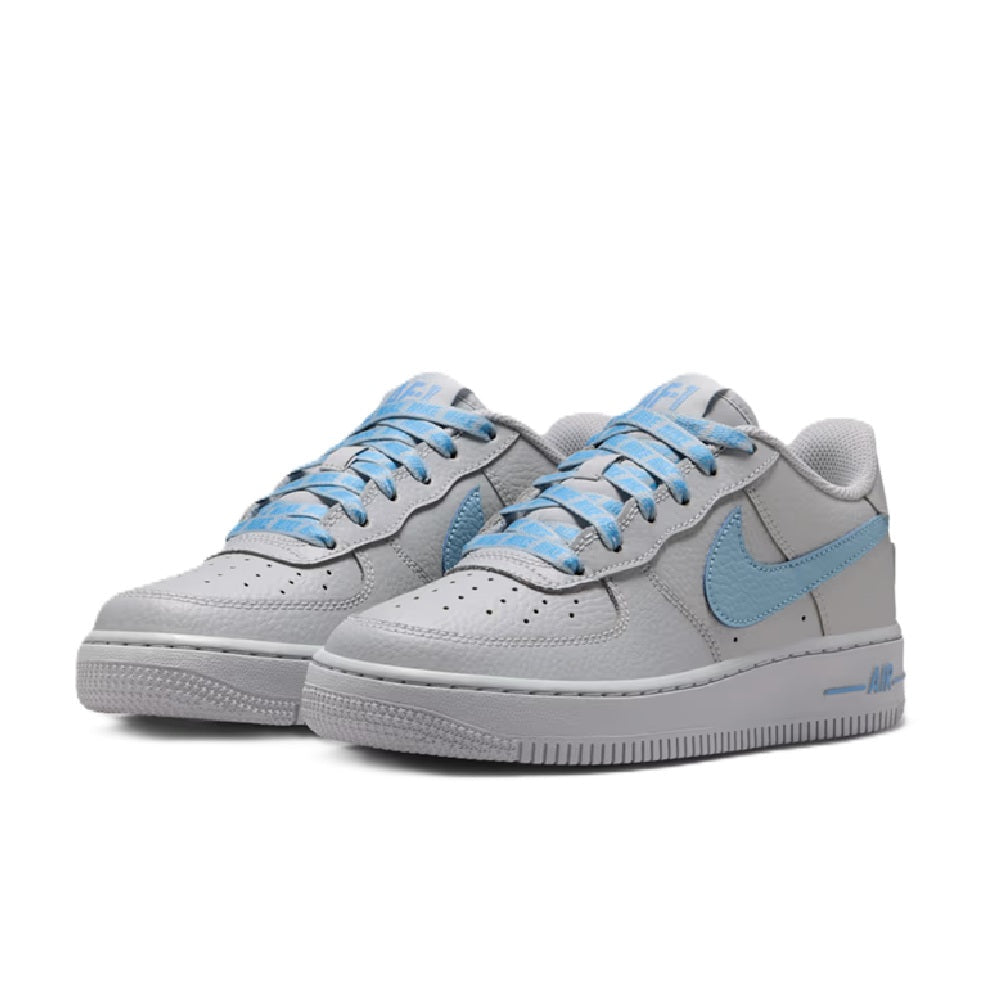 Big Kid's Nike Air Force 1 Low Js Wolf Grey/Work Blue (IR0270 004)
