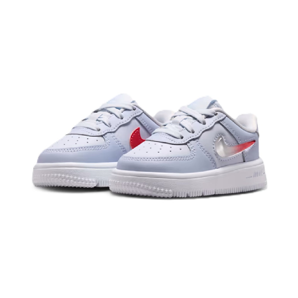 Toddler's Nike Force 1 Low Lace Football Grey/Tropical Pink (IR0594 001)