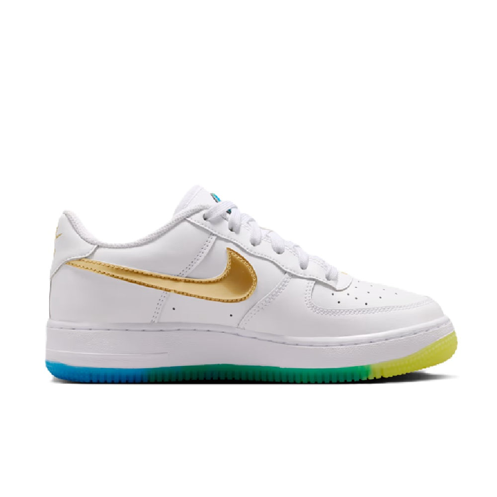 Big Kid's Nike Air Force 1 WC White/Metallic Gold-Soar (IR3538 100)