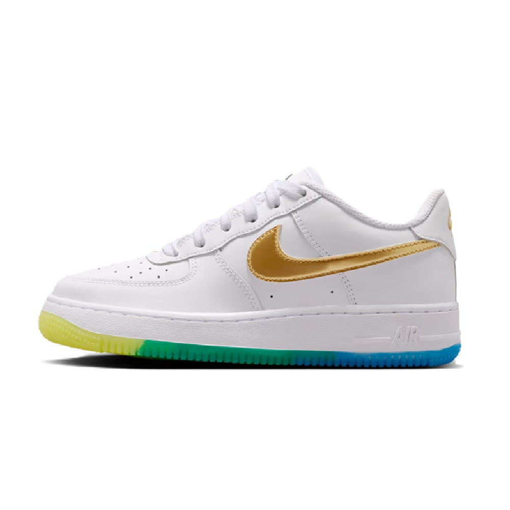 Big Kid's Nike Air Force 1 WC White/Metallic Gold-Soar (IR3538 100)