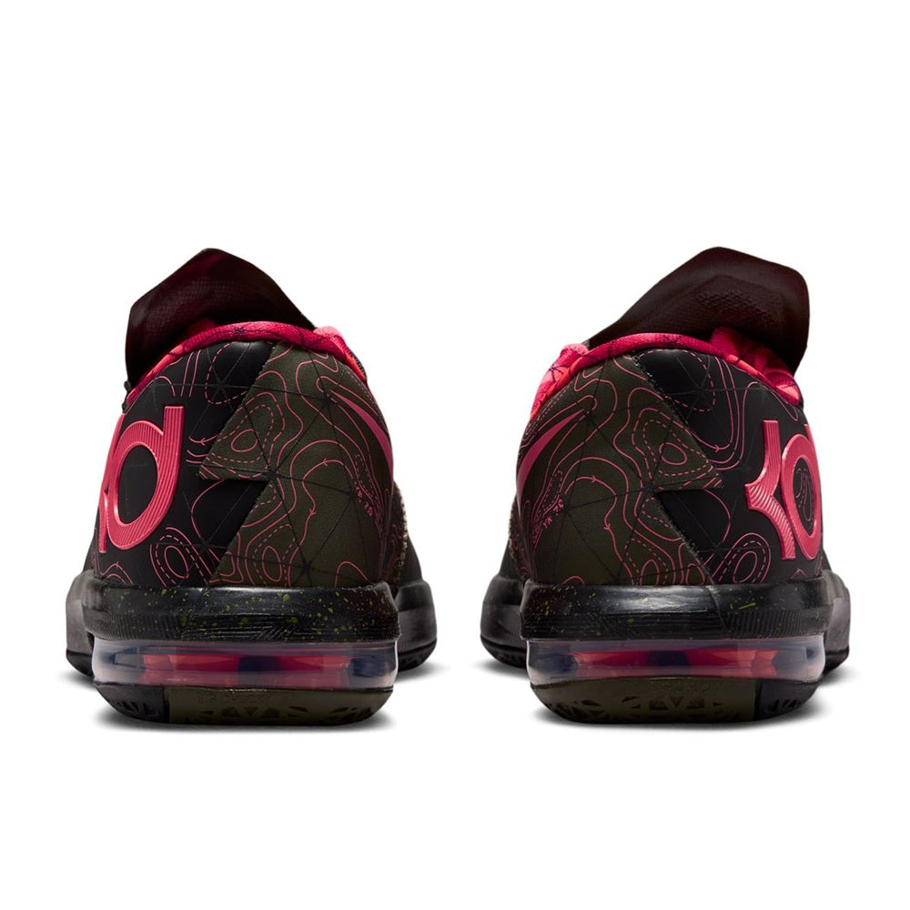 Big Kid's Nike KD VI "Meteorology" Blk/Atomic Red-Med Olive (IU1287 001)