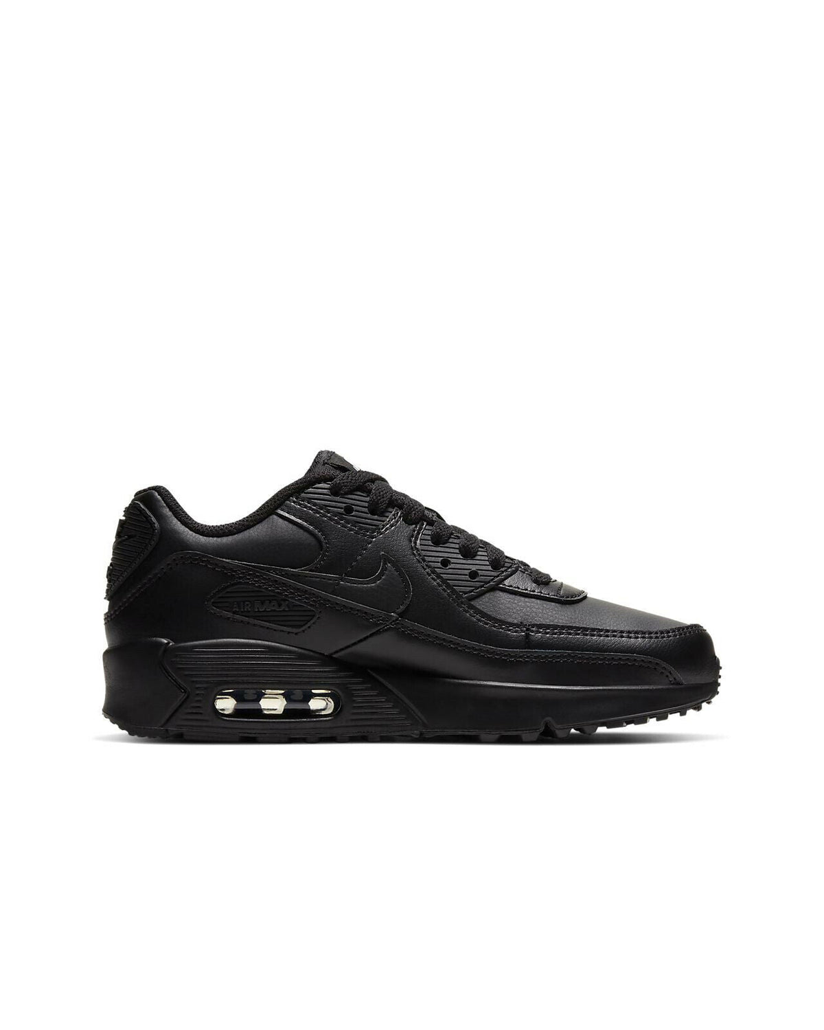 Big Kid's Nike Air Max 90 LTR Black/Black-Black-White (CD6864 001)