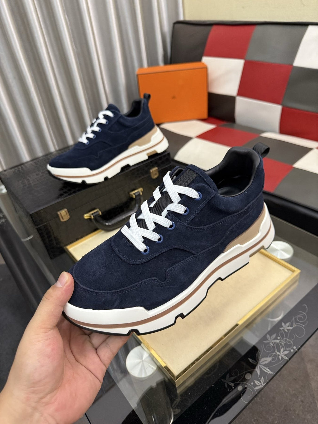 Hermès Layered-Sole Casual Sneakers