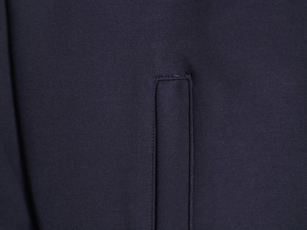 Gucci Chest-Logo Contrast-Stripe Hooded Zip Jacket - Navy